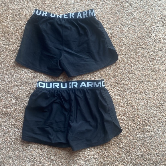 Girls youth size medium black under armour shorts. 2 pairs. - Picture 2 of 4